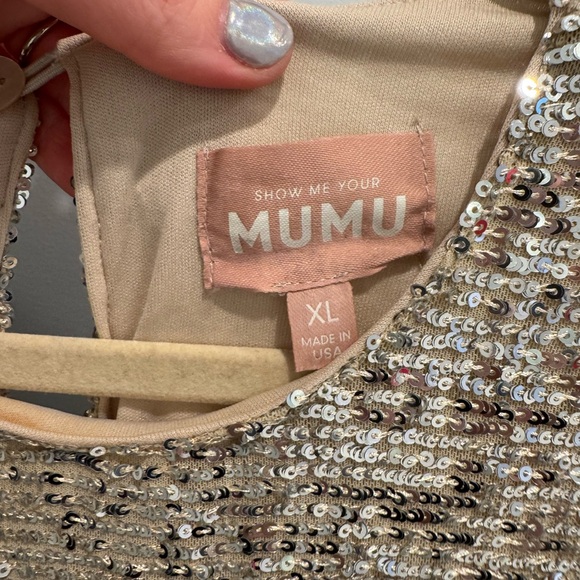 Show Me Your MuMu Silver Sequin Long Sleeve Dress - Picture 5 of 8